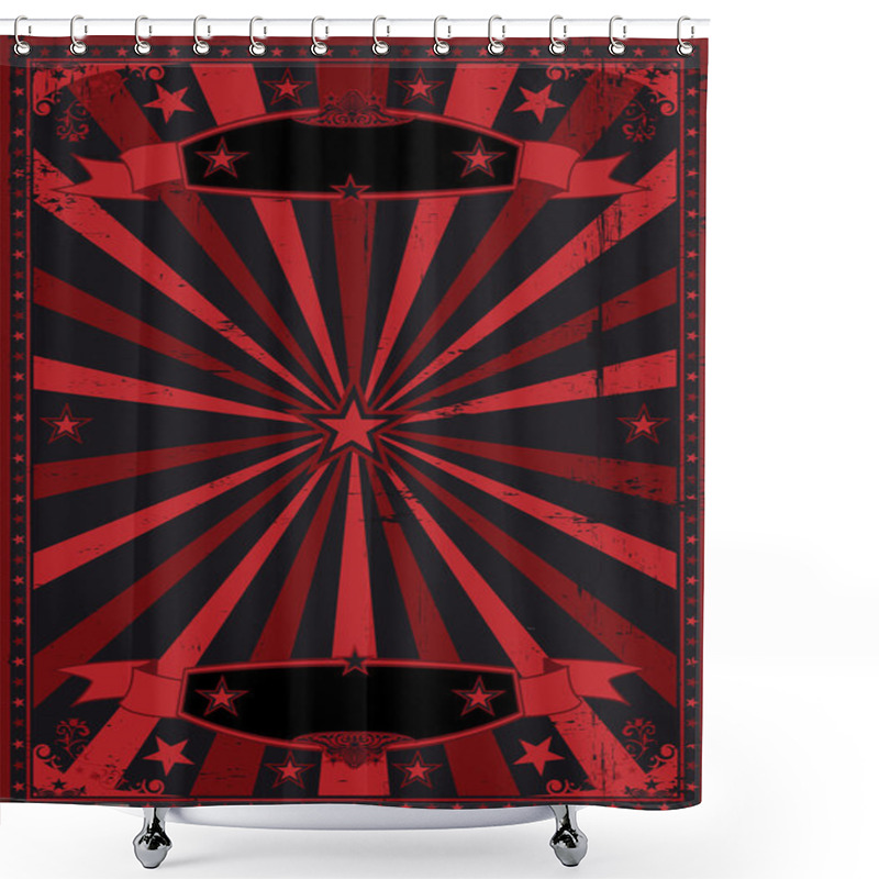 Personality  Black And Red Grunge Background Shower Curtains