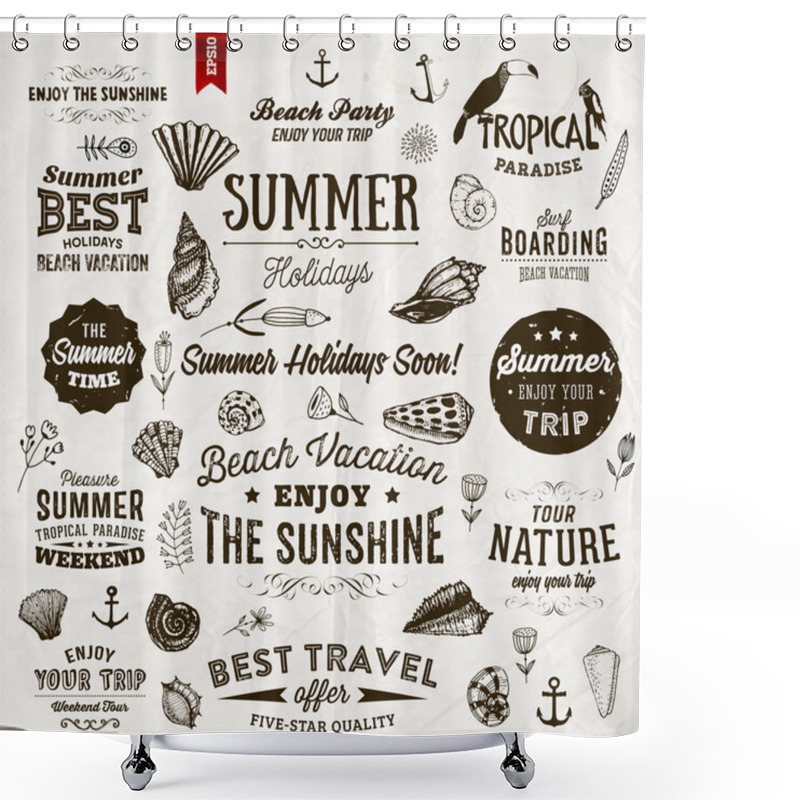 Personality  Set Of Summer Elements Shower Curtains