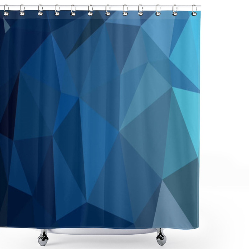 Personality  Dark BLUE Vector Low Poly Texture. A Sample With Polygonal Shapes. Completely New Template For Your Banner. Shower Curtains