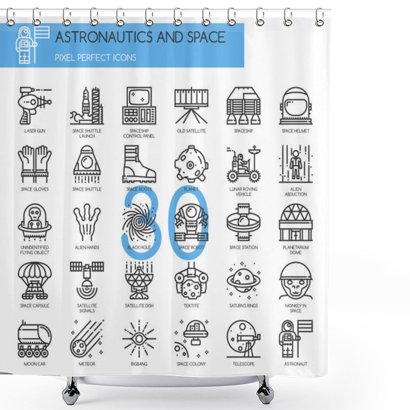 Personality  Astronautics And Space Icons Shower Curtains