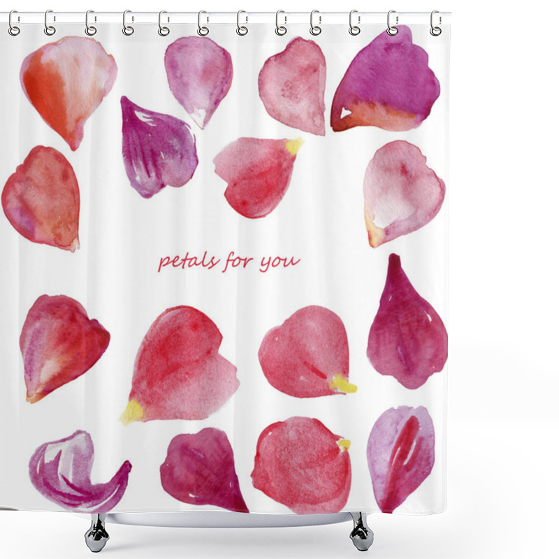 Personality  Set Of Different Pink Petals Shower Curtains