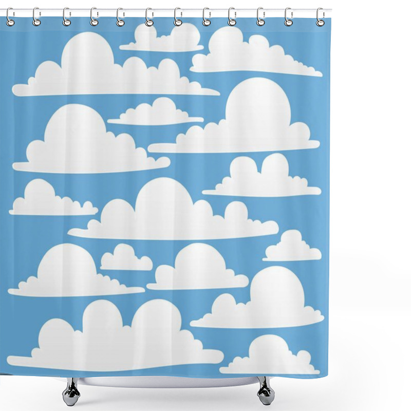 Personality  Hand Drawn Clouds Set.  Shower Curtains