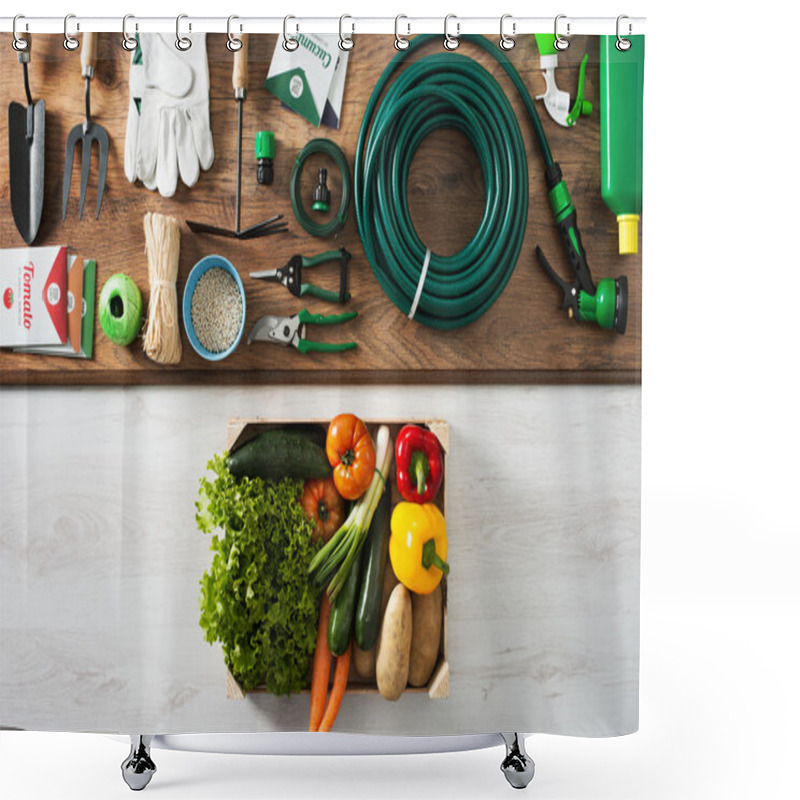 Personality  Gardener's Tools Shower Curtains