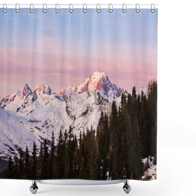 Personality  Mont Blanc At Dusk Shower Curtains