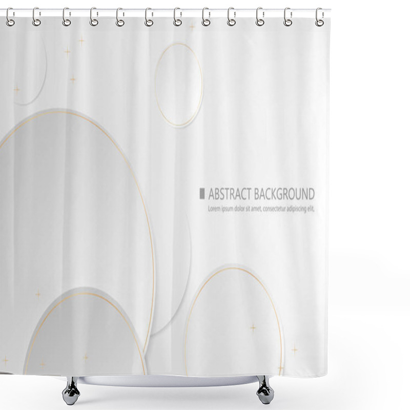 Personality   White Modern Vector Background.geometric Circle Paper Cut Concept Shower Curtains