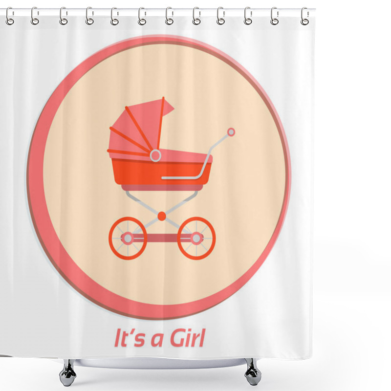 Personality  Its A Girl. Flat Vector Illustration For Your Design. Shower Curtains