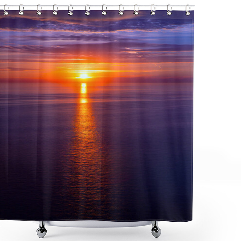 Personality  Sunset Sunrise Over Mediterranean Sea Shower Curtains