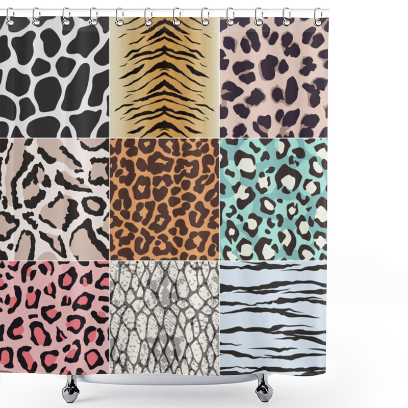 Personality  Seamless Animal Skin Fabric Textile Pattern Shower Curtains