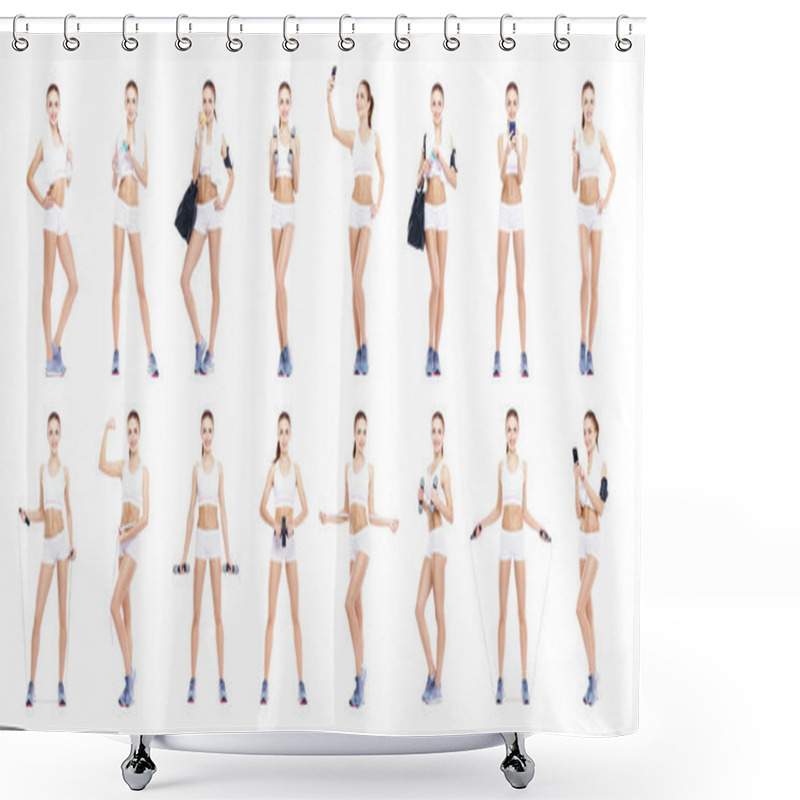 Personality  Woman In White Sporty Lingerie Shower Curtains