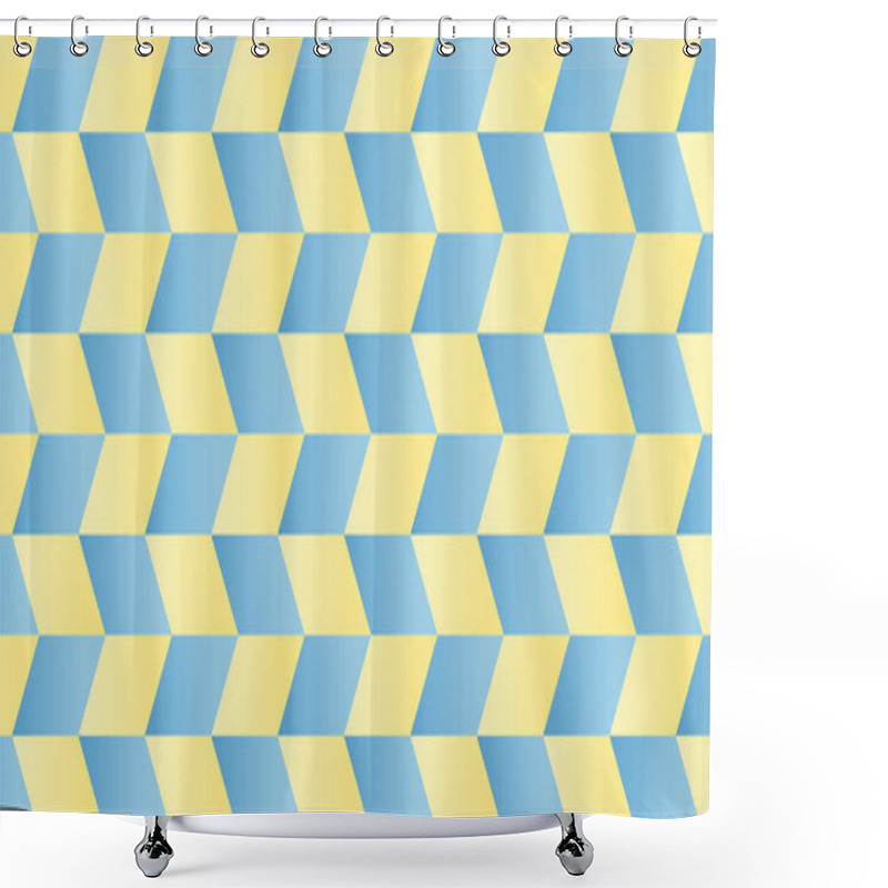 Personality  A Blue And Yellow Chevron Abstract Geometric Pattern Backgrounds For Animal Graphic Print, Ecommerce Signs Retail Shopping, Advertisement Business Agency, Ads Campaign Marketing, Email Newsletter Page Shower Curtains