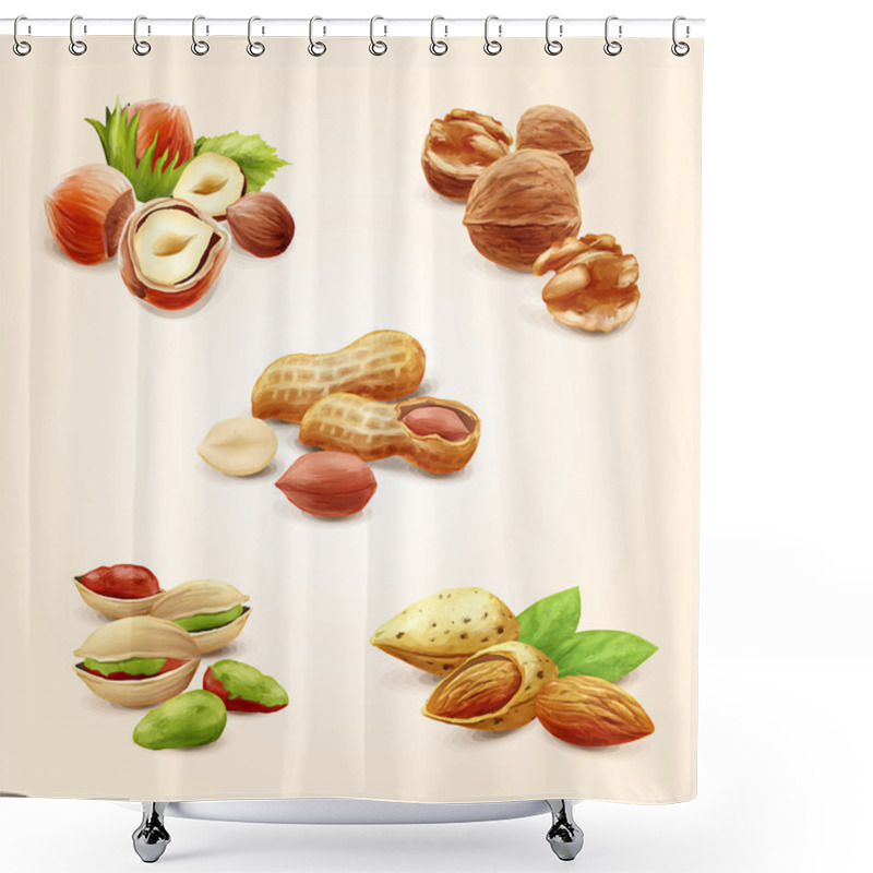 Personality  Nuts Icons Food Shower Curtains