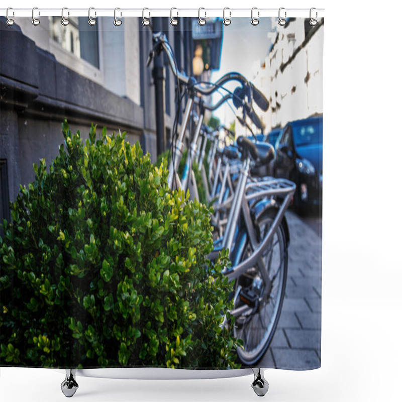 Personality  Old Bicycle On The Street. Shower Curtains