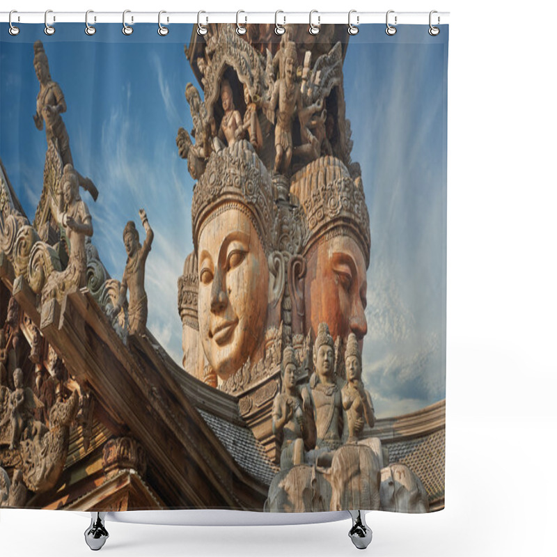 Personality  Sanctuary Of Truth, Pattaya, Thailand. Shower Curtains