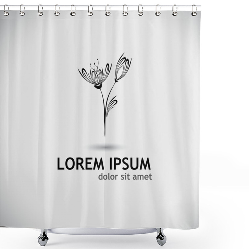 Personality  Stylized Flower Tulip Logo Shower Curtains