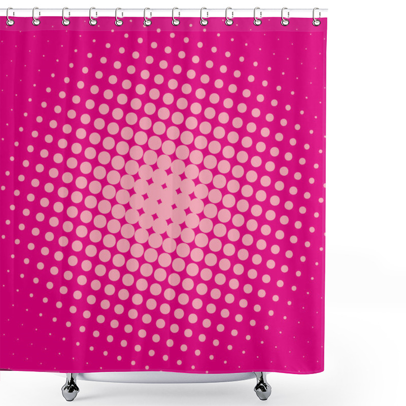 Personality  Pink Halftone Dotted Background Shower Curtains