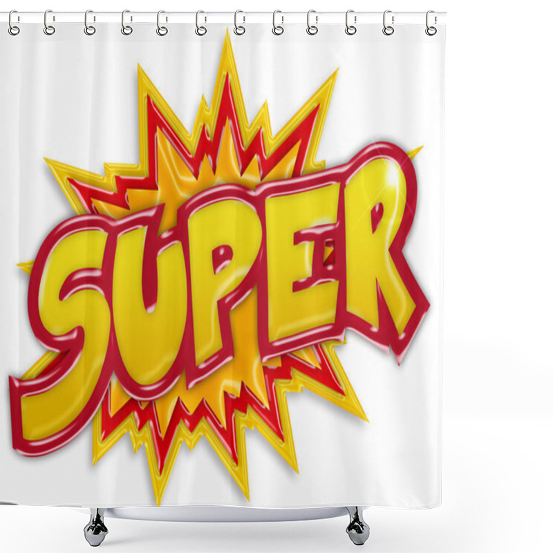 Personality  Explosive Super Label Isolated On White Background Shower Curtains