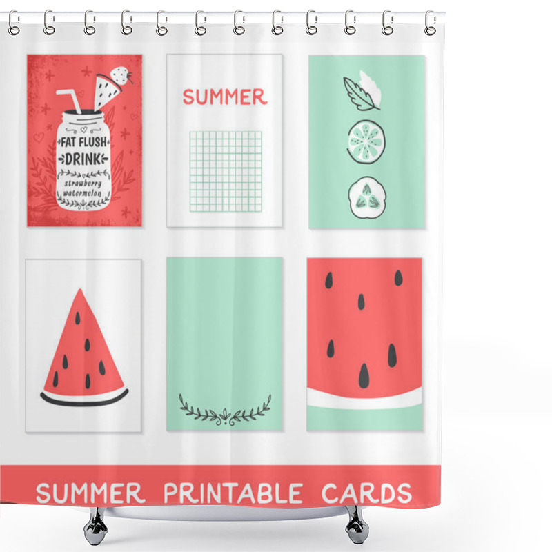 Personality  Summer Printable Cards Shower Curtains