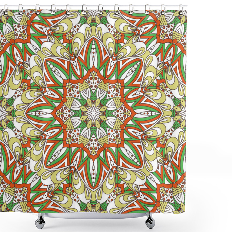 Personality  Seamless  Vector  Background With Mandala. Shower Curtains