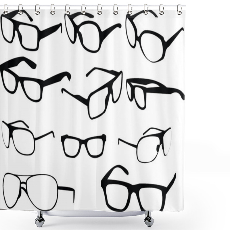 Personality  Sunglasses Collection 2 Shower Curtains