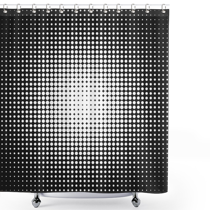 Personality  Halftone Dot Pattern Background Template - Vector Graphic Shower Curtains