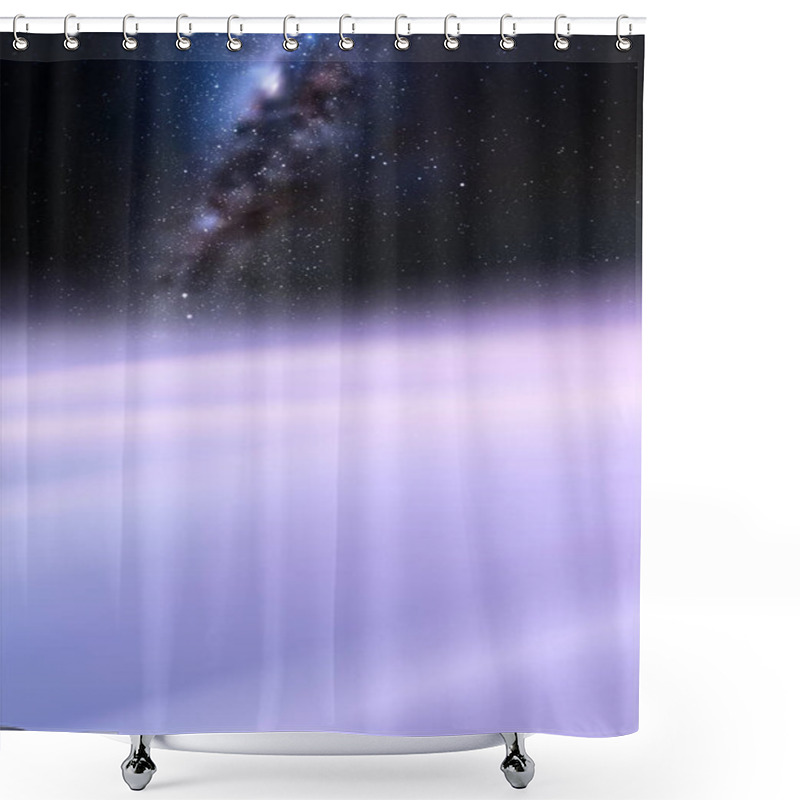 Personality  Clouds And Starry Sky. Natural Background With Fog Waves And Milky Way Shower Curtains