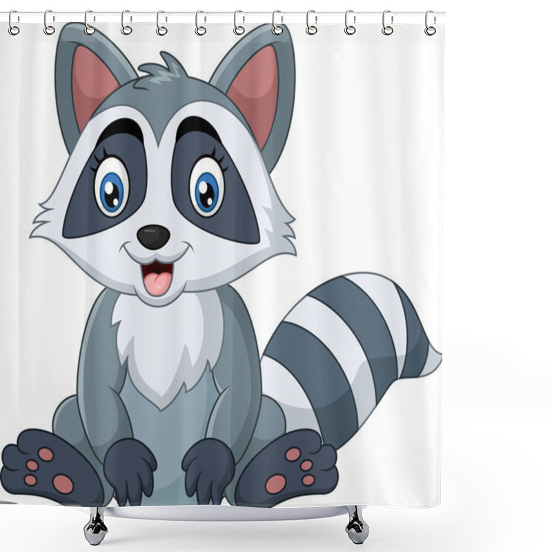 Personality  Cute Raccoon Sitting Shower Curtains