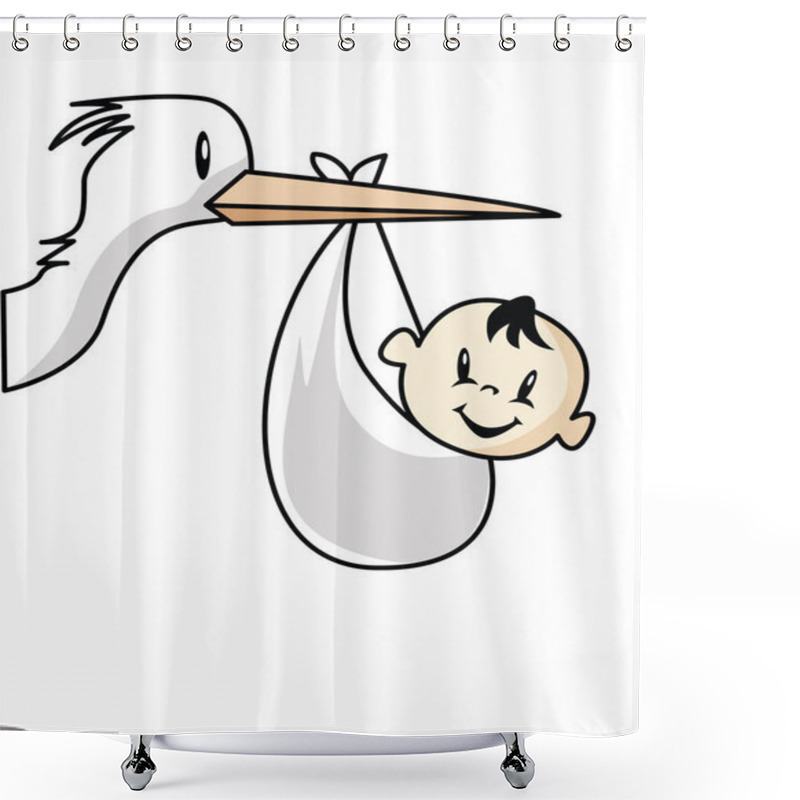 Personality  Baby And Bird Shower Curtains