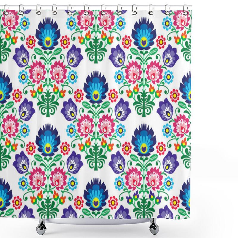 Personality  Seamless Polish, Slavic Folk Art Floral Pattern - Wzory Lowickie, Wycinanka Shower Curtains