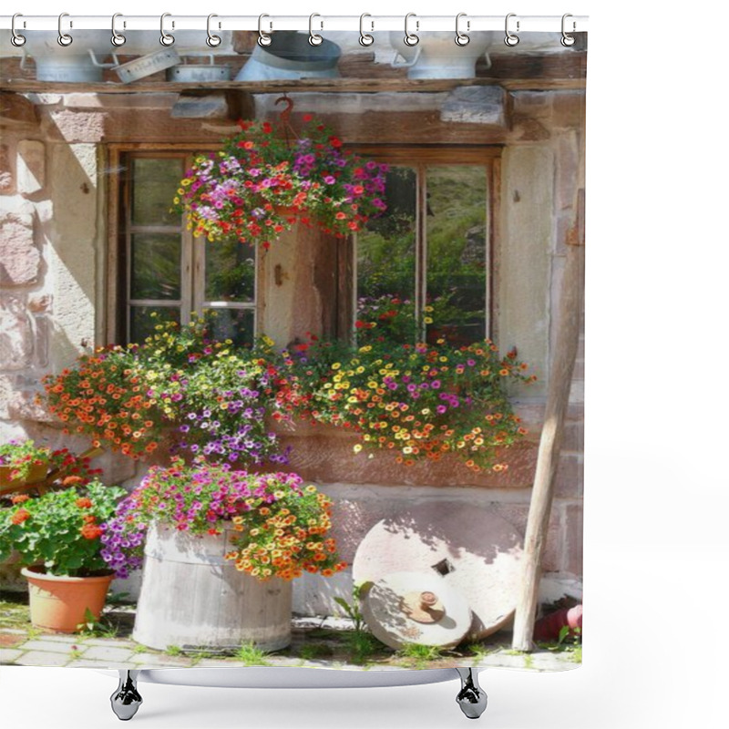 Personality  Petunia Flowers In Summer Garden  Shower Curtains