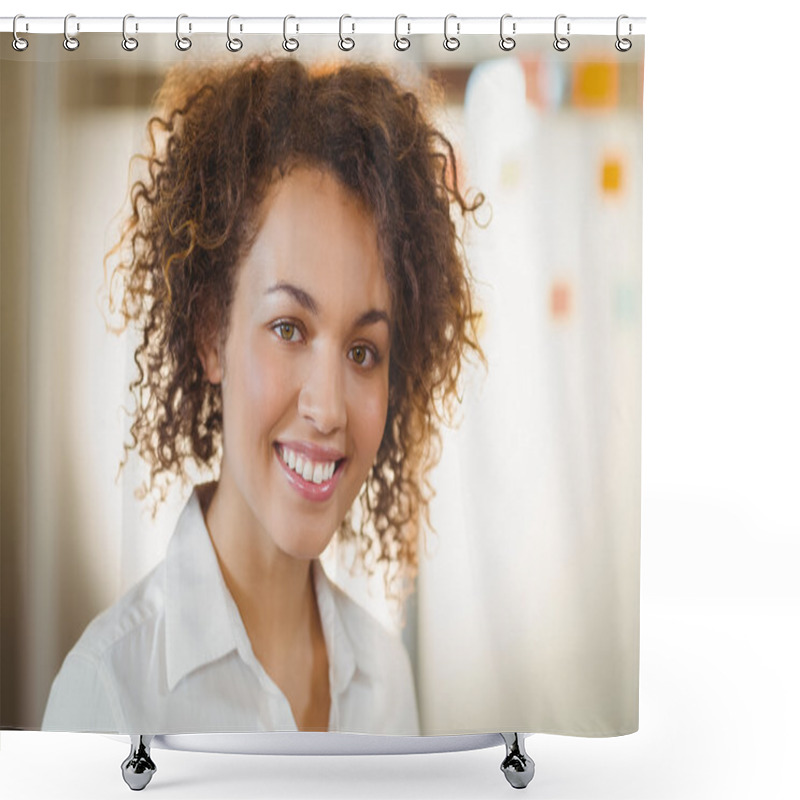 Personality  Smiling Confident Businesswoman  Shower Curtains