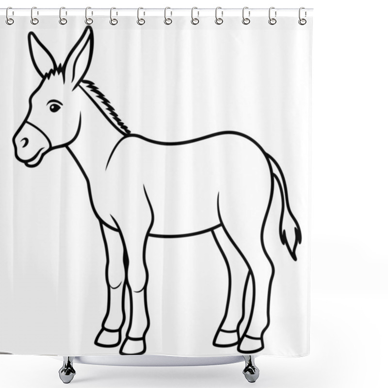 Personality  Detailed Donkey Line Art For Creative Design Projects Shower Curtains