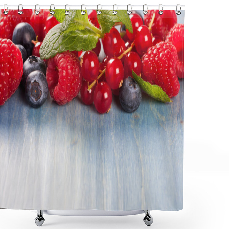 Personality  Berries Mix With Mint Shower Curtains