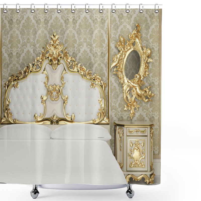 Personality  Baroque Bedroom Suite In Royal Interior Shower Curtains