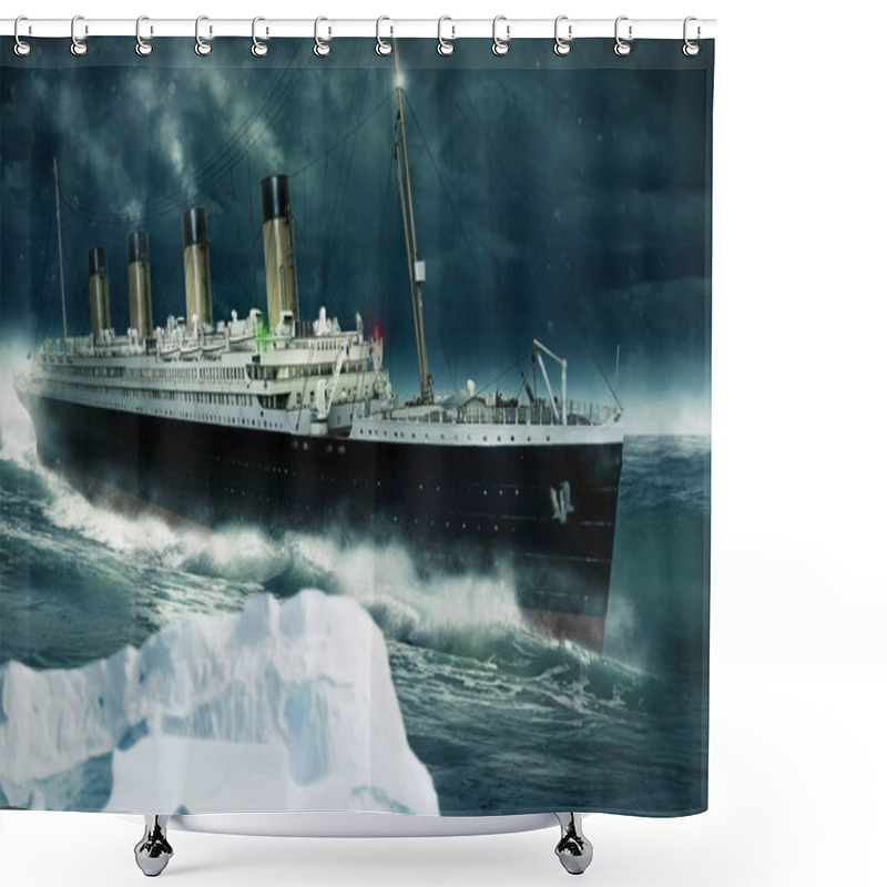 Personality  Old Passenger Ship Rides Over The Atlantic Shower Curtains