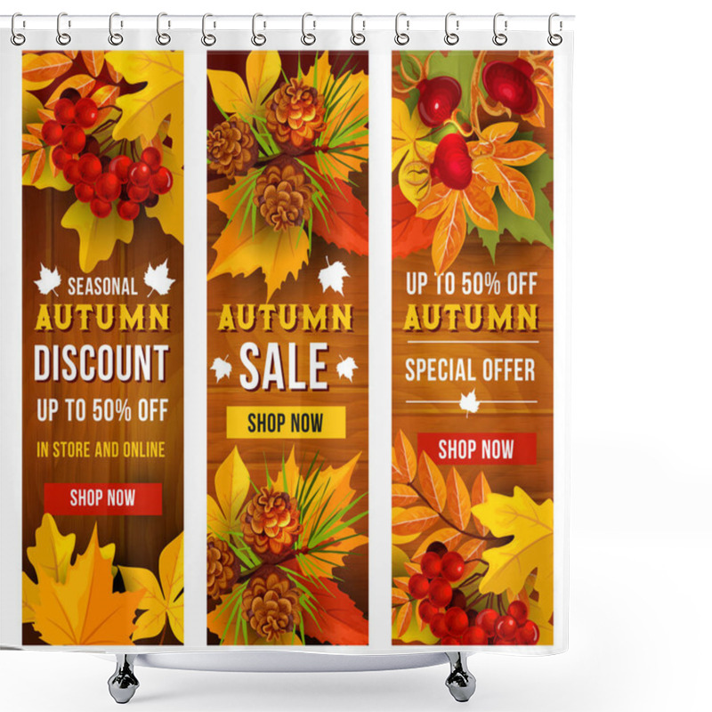 Personality  Autumn Sale And Discount Price Banner Template Set Shower Curtains