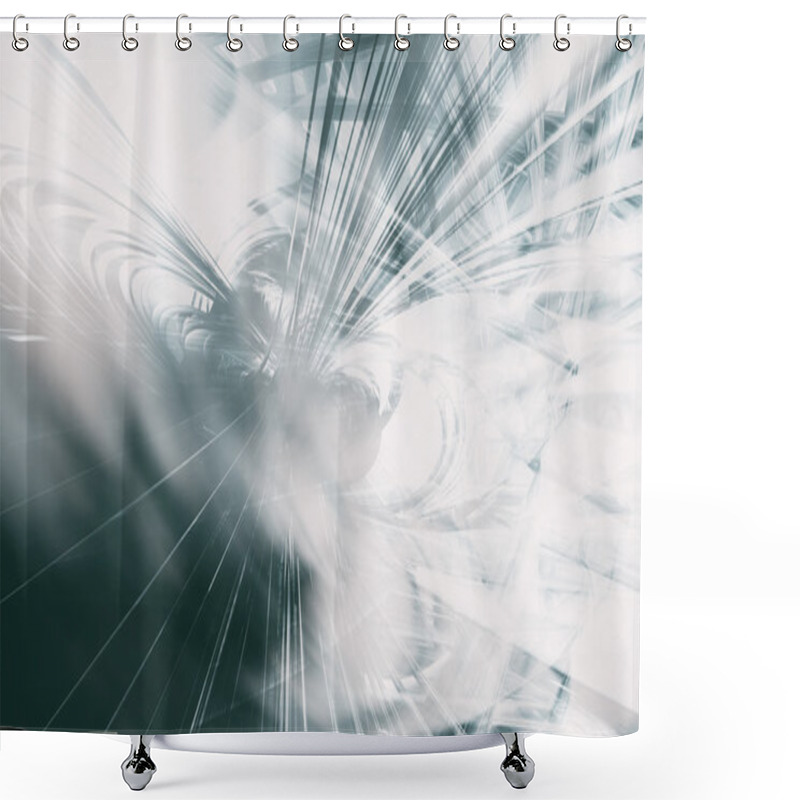 Personality  3D Rendering, Futuristic Background  Shower Curtains