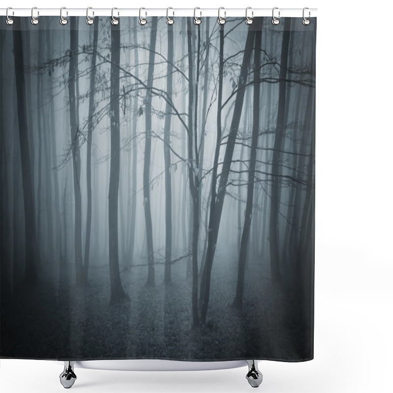 Personality  Dark Forest With Fog Shower Curtains