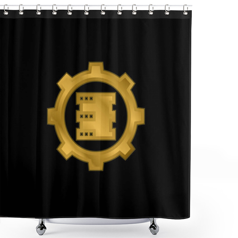 Personality  Big Data Gold Plated Metalic Icon Or Logo Vector Shower Curtains