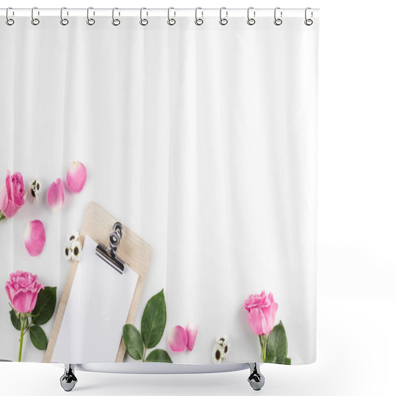 Personality  Blank Card With Roses Shower Curtains