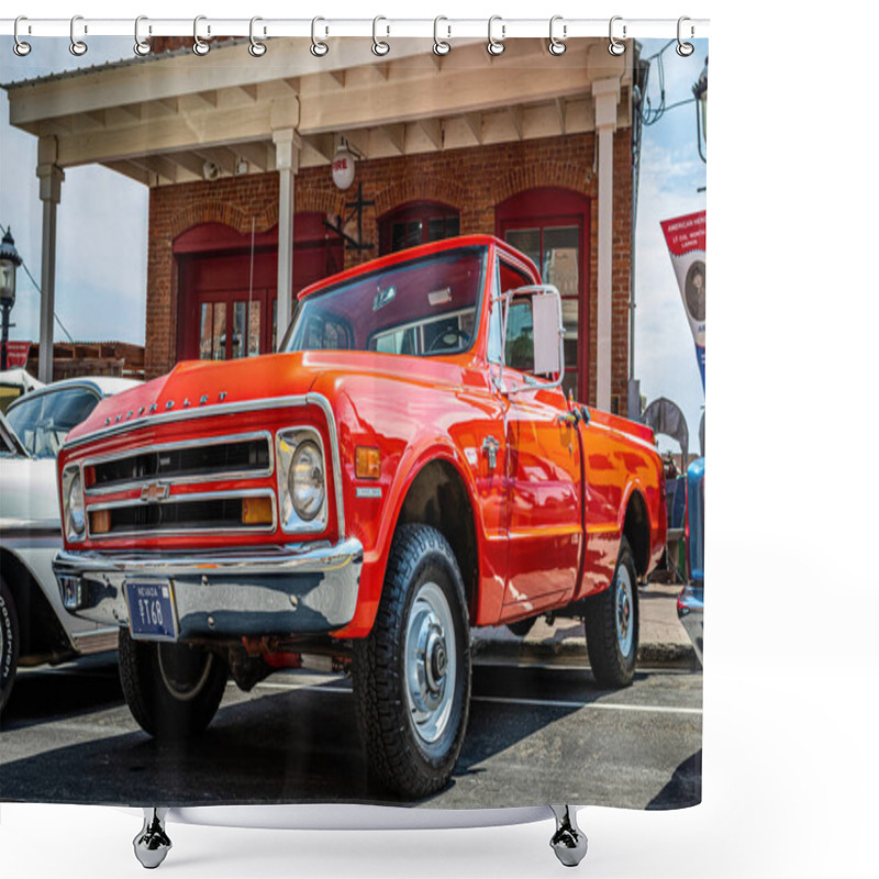 Personality  Virginia City, NV - July 30, 2021: 1968 Chevrolet C10 Pickup Truck At A Local Car Show. Shower Curtains