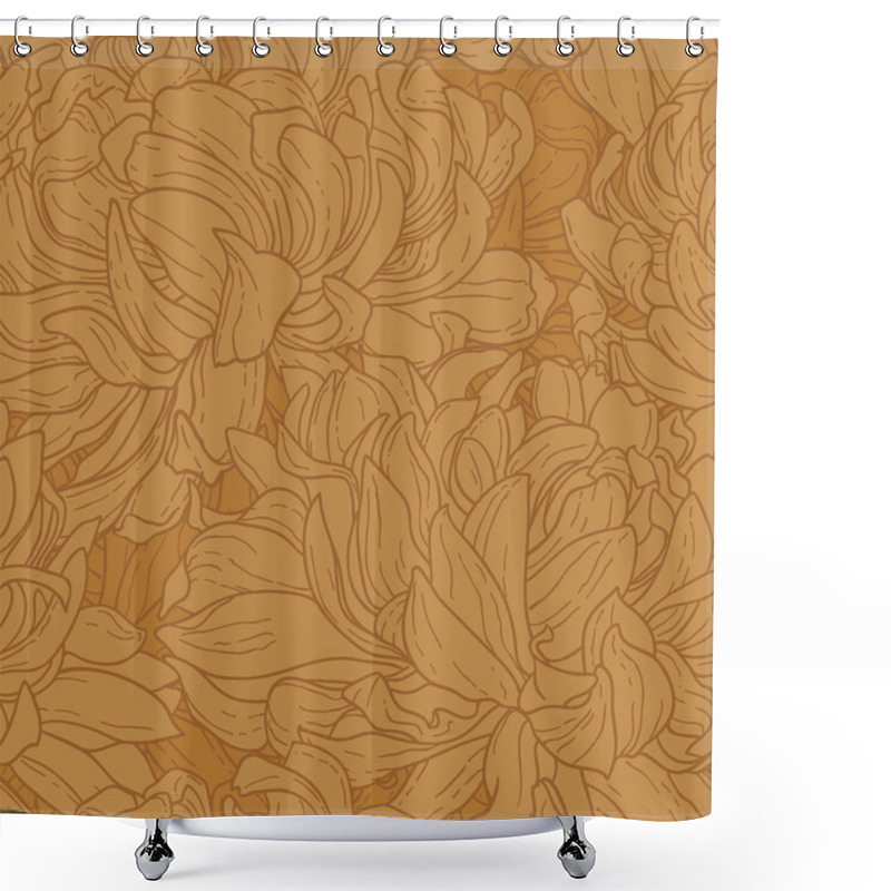 Personality  Seamless Pattern With Chrysanthemum Shower Curtains