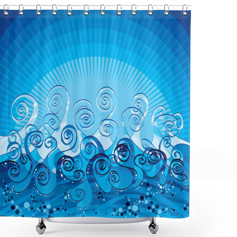 Personality  Sea Illustration. Shower Curtains