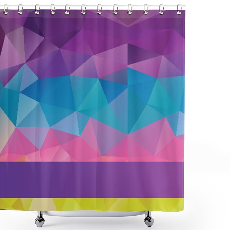 Personality  Rainbow Polygonal Background Shower Curtains