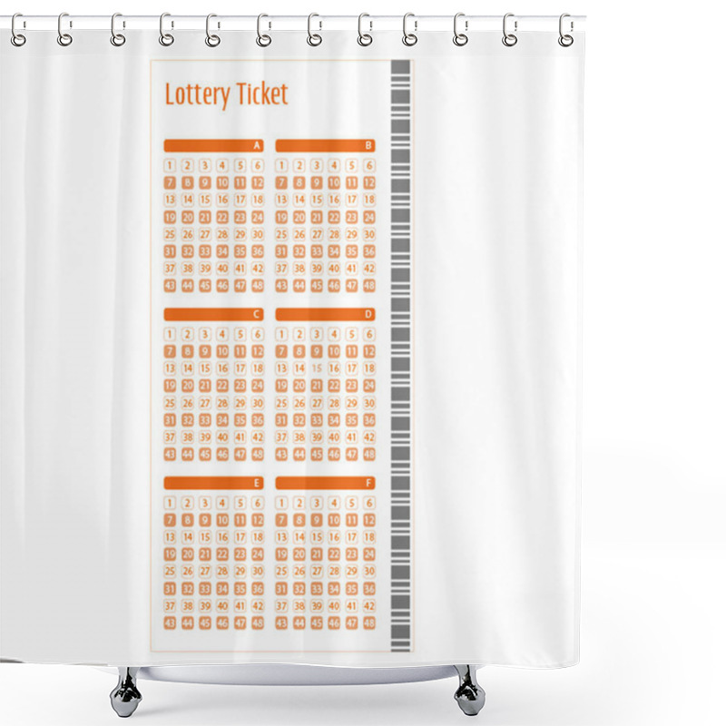 Personality  Illustration Of Lottery Ticket On White Background Shower Curtains