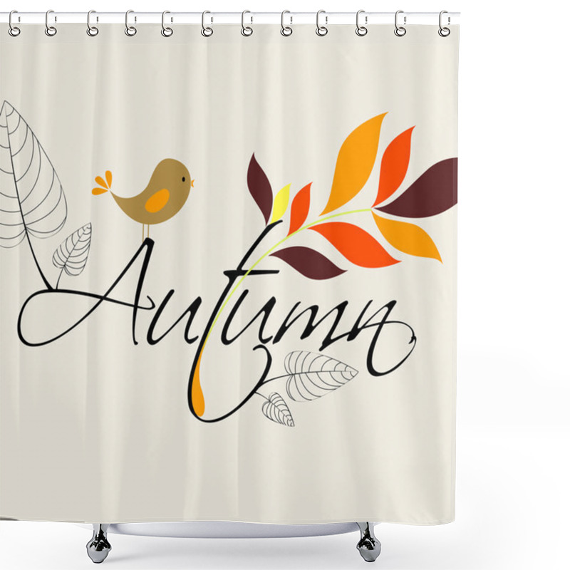 Personality  Cute Autumn Illustration Shower Curtains