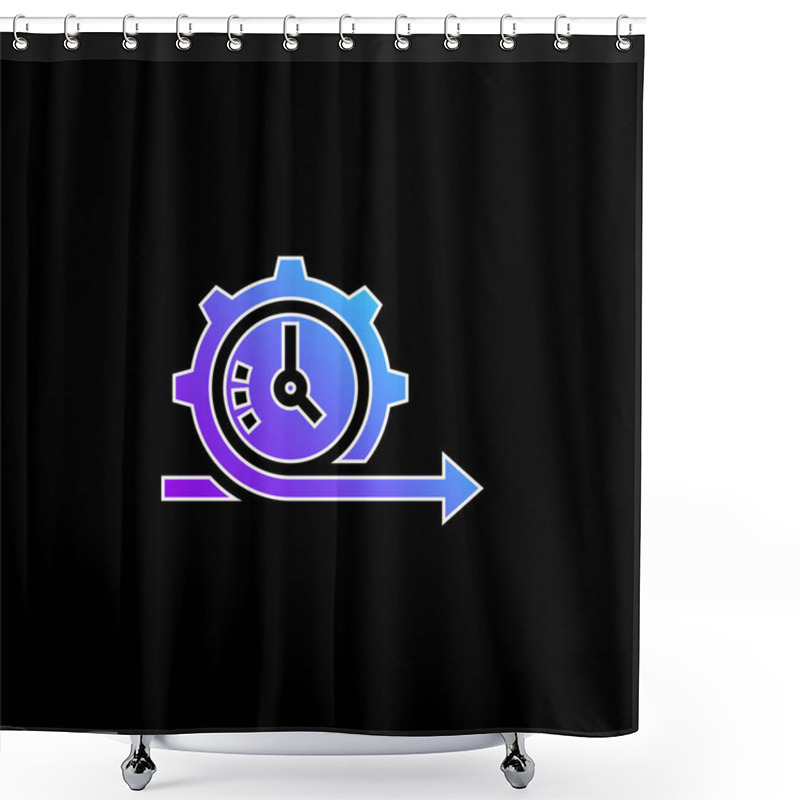 Personality  Agile Blue Gradient Vector Icon Shower Curtains