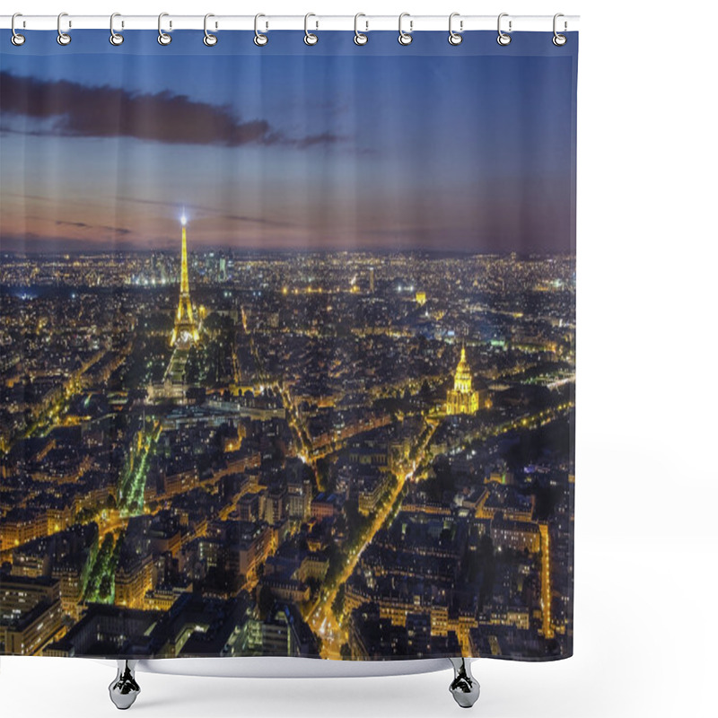 Personality  PARIS, FRANCE - JUNE 17, 2015: Evening View On Paris And The Eiffel Tower. Shower Curtains