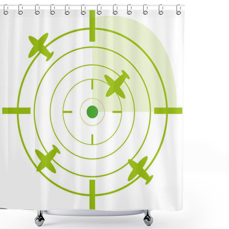 Personality  Aircraft Radar On White Background Shower Curtains