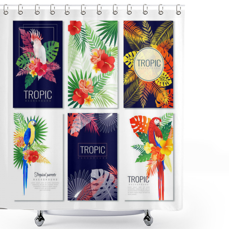 Personality  Tropical Design Cards Collection Shower Curtains