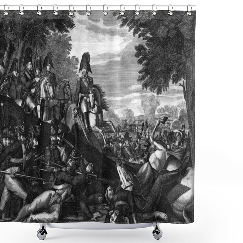 Personality  Engraving Battle Of The War Between France And Russia. Shower Curtains